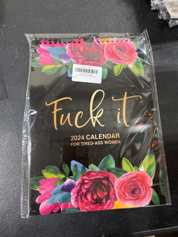 Photo 1 of 2024 Calendar for Tired-Ass Women-Tired Women Calendar - Fuck It Calendar, Hang with Ease, Funny Home Office Wall Calendar,While Elephant Calendar-White Elephant Gag Gift for Women