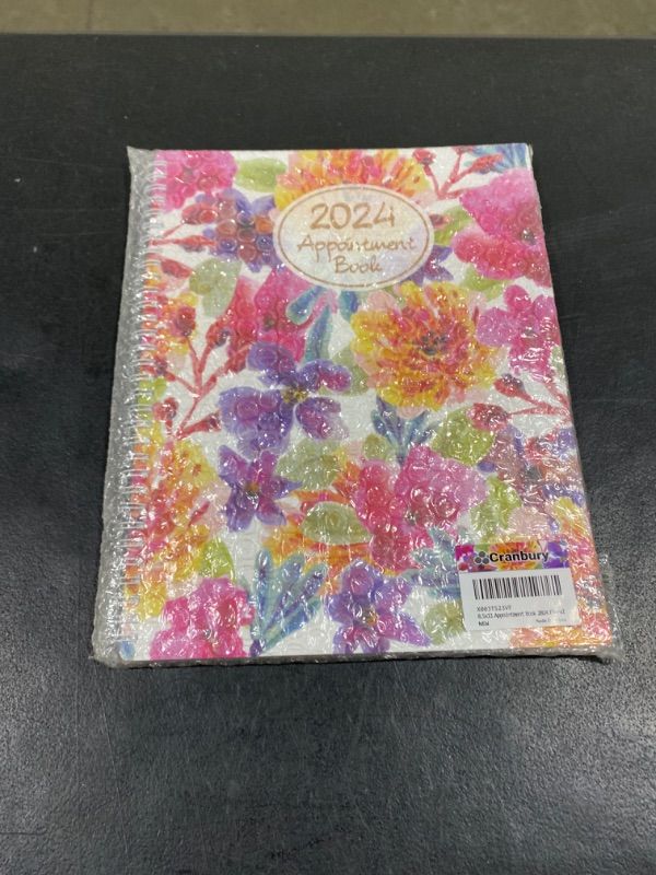 Photo 2 of CRANBURY 2024 Appointment Planner Book (8.5x11, Floral), Jan 2024 to Dec 2024, Scheduling Book, 15 Minute Increments, Spiral Bound, Monthly Tabs, 8.5 x 11 Calendar Daily Weekly Planner 8.5x11 Floral