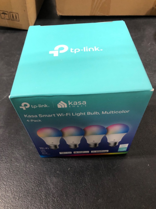 Photo 2 of Kasa Smart Light Bulbs, Full Color Changing Dimmable Smart WiFi Bulbs Compatible with Alexa and Google Home, A19, 9W 800 Lumens,2.4Ghz only, No Hub Required, 4-Pack, multicolor (KL125P4)