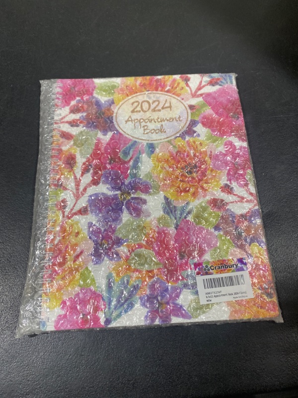 Photo 2 of CRANBURY 2024 Appointment Planner Book (8.5x11, Floral), Jan 2024 to Dec 2024, Scheduling Book, 15 Minute Increments, Spiral Bound, Monthly Tabs, 8.5 x 11 Calendar Daily Weekly Planner 8.5x11 Floral