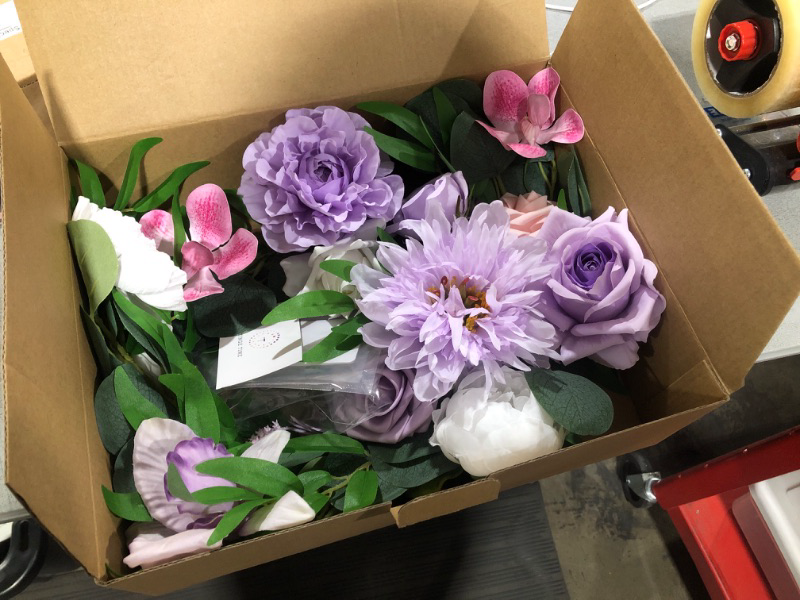 Photo 1 of 2 pack of artificial wedding arch flowers- pink and purple