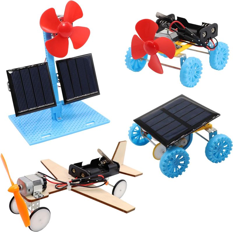 Photo 1 of 4 in 1 Solar Power & Electric Motor STEM Kits,Science Experiment Projects for Kids Beginners,Electronic Assembly Solar Powered Toy Kit,DIY Educational Engineering Experiments for Boys and Girls
