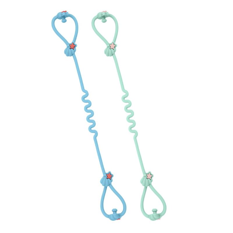 Photo 1 of Vicloon Toy Straps for Baby, 2PCS Silicone Pacifier Clips, Adjustable Pacifier Clips, Stretchable Baby Teether Toy Safety Straps, for High Chair, Shopping Trolley
