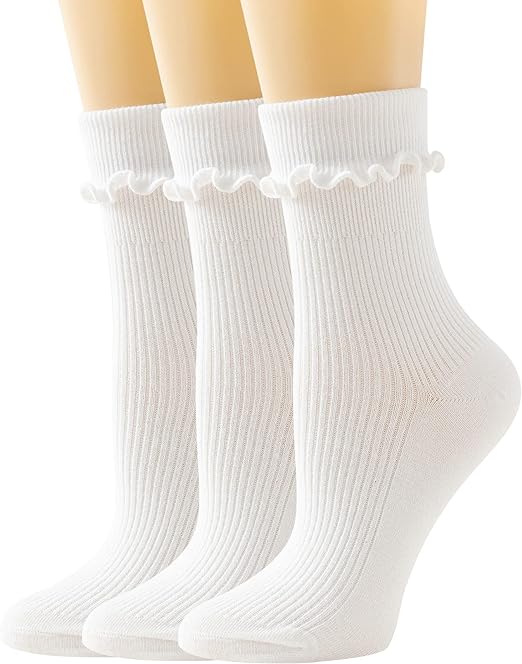 Photo 1 of AMHRLINGTO Cute Ruffle Ankle Socks for Women - Soft Cotton Knit Lettuce Low Cut Frilly Crew Socks- 30 pack
