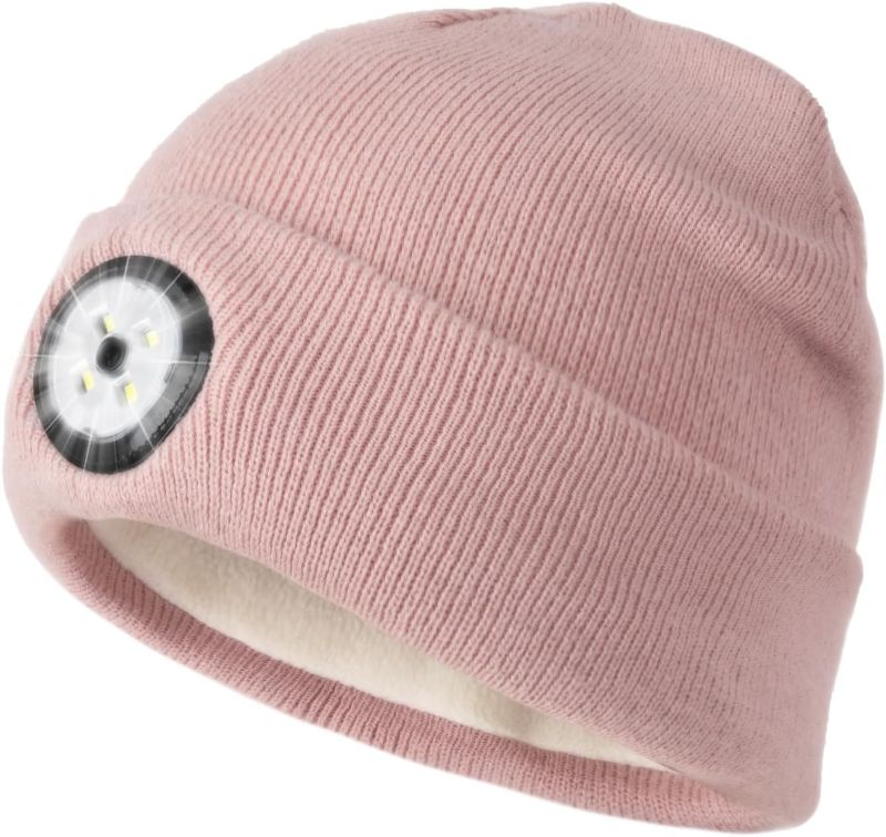 Photo 1 of Camptrace Bright LED Beanie with Light Warm Fleece Winter Hat for Women Men Rechargeable Comfortable Gift for Husband Dad Son
