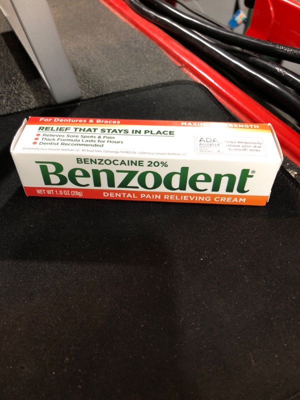 Photo 2 of Benzodent Dental Pain Relieving Cream for Dentures and Braces, Topical Anesthetic, 1 Ounce Tube Expire April 2024