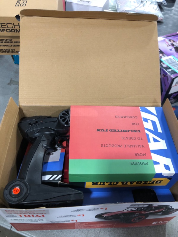 Photo 1 of BEZGAR TB141 RC Cars-1:14 Scale Remote Control Car, 2WD High Speed 20 Km/h All Terrains Electric Toy Off Road RC Car Vehicle Truck Crawler with Two Rechargeable Batteries for Boys Kids and Adults 
