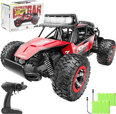 Photo 1 of BEZGAR TB141 RC Cars-1:14 Scale Remote Control Car, 2WD High Speed 20 Km/h All Terrains Electric Toy Off Road RC Car Vehicle Truck Crawler with Two Rechargeable Batteries for Boys Kids and Adults 
