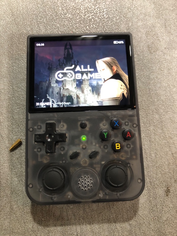 Photo 1 of RG353VS Retro Handheld Game Linux System RG3566 3.5 inch IPS Screen,RG353VS with 64G TF Card Pre-Installed 4452 Games Supports 5G WiFi 4.2 Bluetooth Online Fighting,Streaming and HDMI RG353VS-Black transparent-new