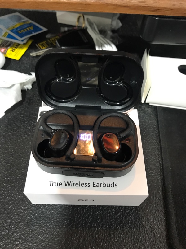 Photo 2 of KT1 Ear Buds Wireless Earbuds V5.3 Bluetooth Earbuds 120Hrs Playtime, 4.7g Mini Size Painless Wear, IPX7 Waterproof, Deep Bass 2.0, Over-Ear Earbuds Wireless Bluetooth Headphones for Sport Running