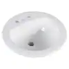 Photo 1 of 19 in. Round Topmount/Self Rimming/Drop-In Glazed Vitreous Ceramic Lavatory Vanity Bathroom Sink Pure in White
