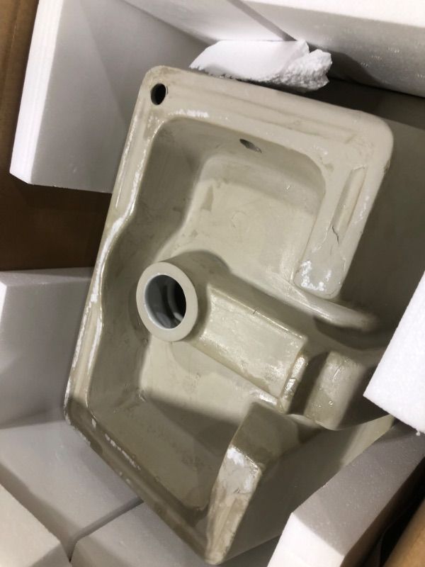 Photo 2 of 18 in. Undermount Ceramic Bathroom Vessel Sink in White
