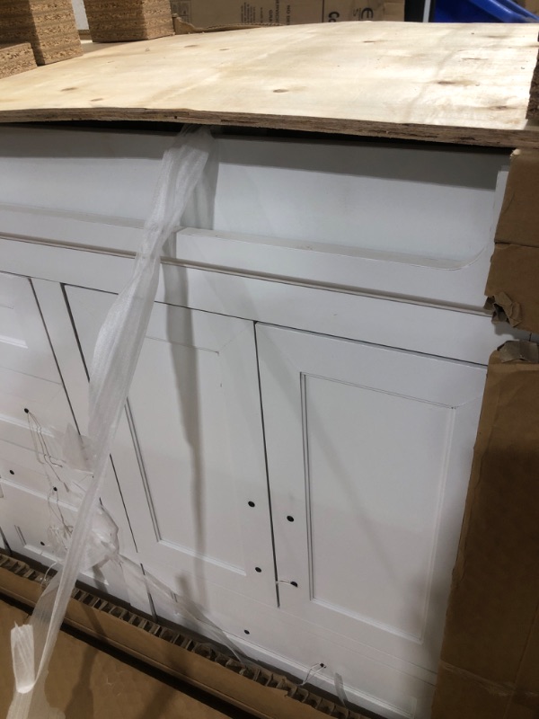 Photo 3 of Doveton 60 in. W x 19 in. D x 34.50 in. H Bath Vanity in White with White Cultured Marble Top