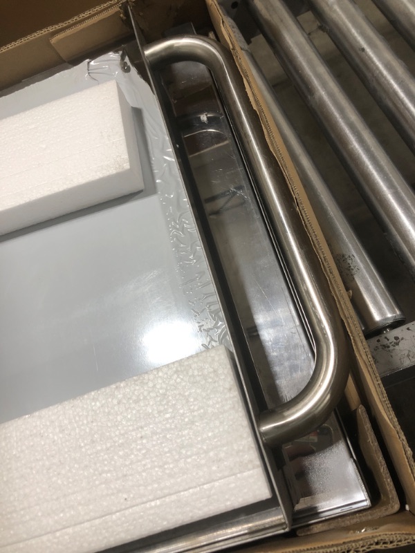 Photo 1 of Hally Stainless Steel Utility Cart 3 Tier NSF Commercial Heavy Duty Metal Mobile Food Rolling Cart with Handle and Wheels for Kitchen, Restaurant, Hospital, Laboratory and Home, 34" L x 19" W x 31" H 19''x31''x34''