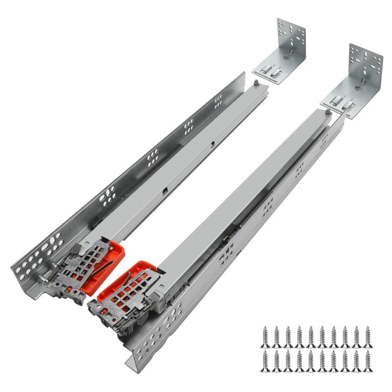 Photo 1 of  Full Extension Bottom Mount Dresser Drawer Slides for Cabinet, Kitchen, 100 LB Capacity Framed or Frameless 21 inch 6