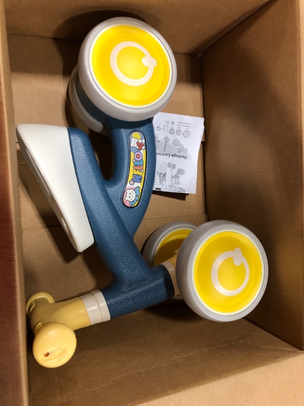 Photo 1 of BELLOCHIDDO Toddler Balance Bike - Baby Balance Bike 1+ Year Old with 4 EVA Silent Wheels, 12-24 Months Baby Toys, Ride On Toys for 1+ Year Old, First Birthday Gifts for Boys & Girls
