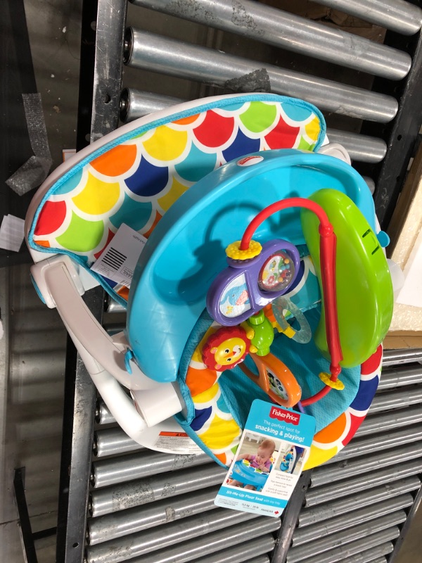 Photo 2 of Fisher-Price Portable Baby Chair, Deluxe Sit-Me-Up Floor Seat with Removable Toys and Snack Tray, Happy Hills