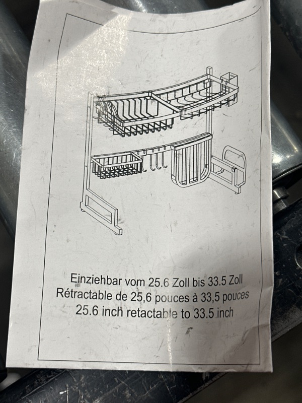 Photo 2 of  Dish Drying Rack Over The Sink Stainless Steel 2 Tier Dish Drainers for Kitchen Counter, Adjustable Length