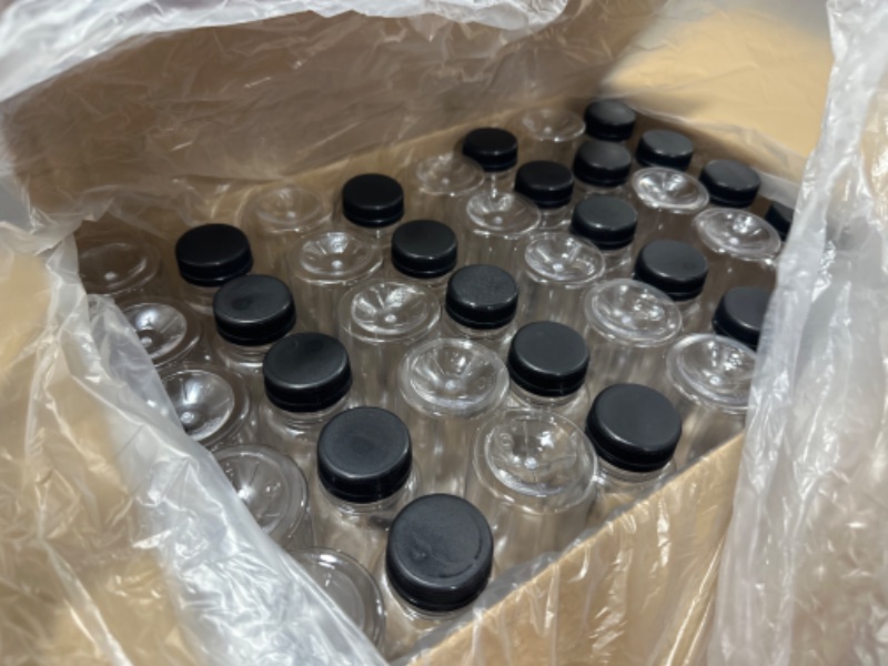 Photo 2 of 40pcs 12oz Empty Plastic Juice Bottles with Caps, Bulk Clear Beverage Containers for Juicing Drinking Milkshake Tea and Other Beverages