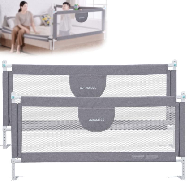 Photo 1 of Bed Rail for Toddlers 77" L(2 PCS), Infants Safety Bed Guardrail, Baby Protector Rail with Breathable Fabric for Queen / Twin XL / King Size (77" 77-2 Sides
