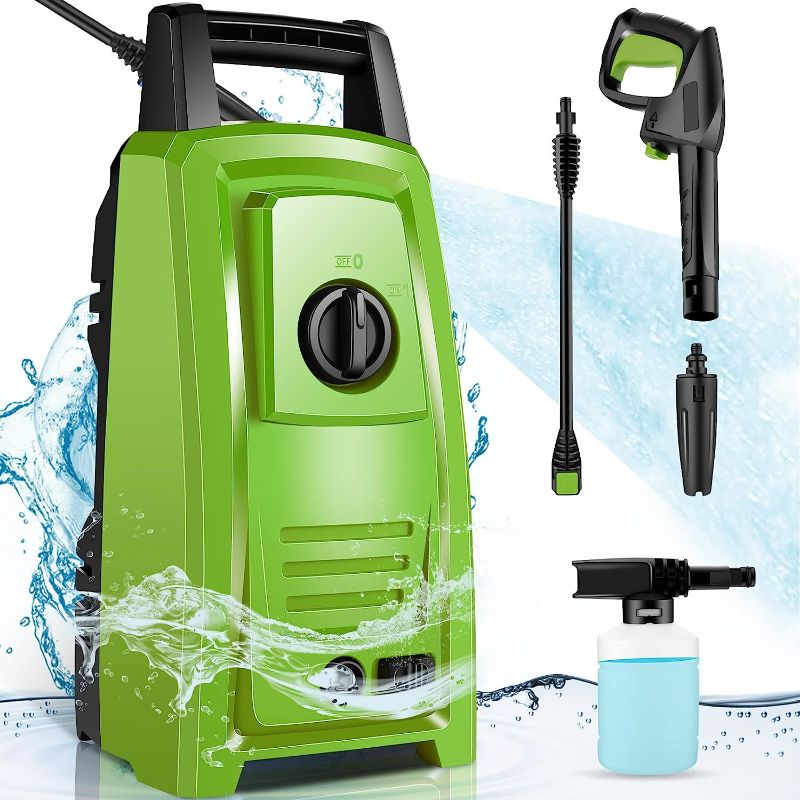 Photo 1 of 2500PSI Pressure Washer, 2.2GPM Electric Pressure Washer, Qitocotq Power Washer Electric Powered with Foam Cannon & Adjustable Nozzle, Electric Power Washer for Patio Driveway Fence, Green
