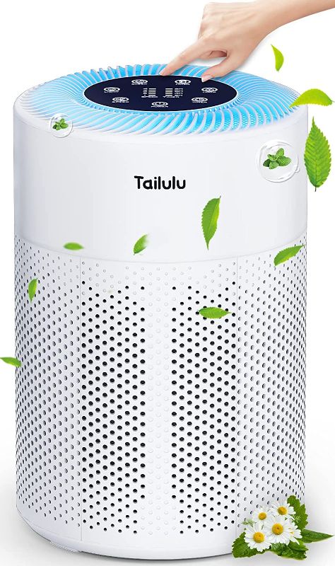 Photo 1 of Air Purifier for Bedroom, H13 True HEPA Air Purifier for Home Large Room Up to 1722ft², with Night Light, Sleep Mode for Allergies Pets Dust Smoke Pollen Dander Hair Smell and Dog Odor Ice-Blue