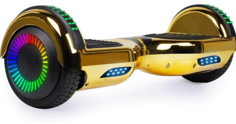 Photo 1 of UNABLE TO TES - MISSING POWER CORD - Hoverboard, UL2272 Certified, with Bluetooth and Colorful Lights Self Balancing Scooter - Shiny Gold
