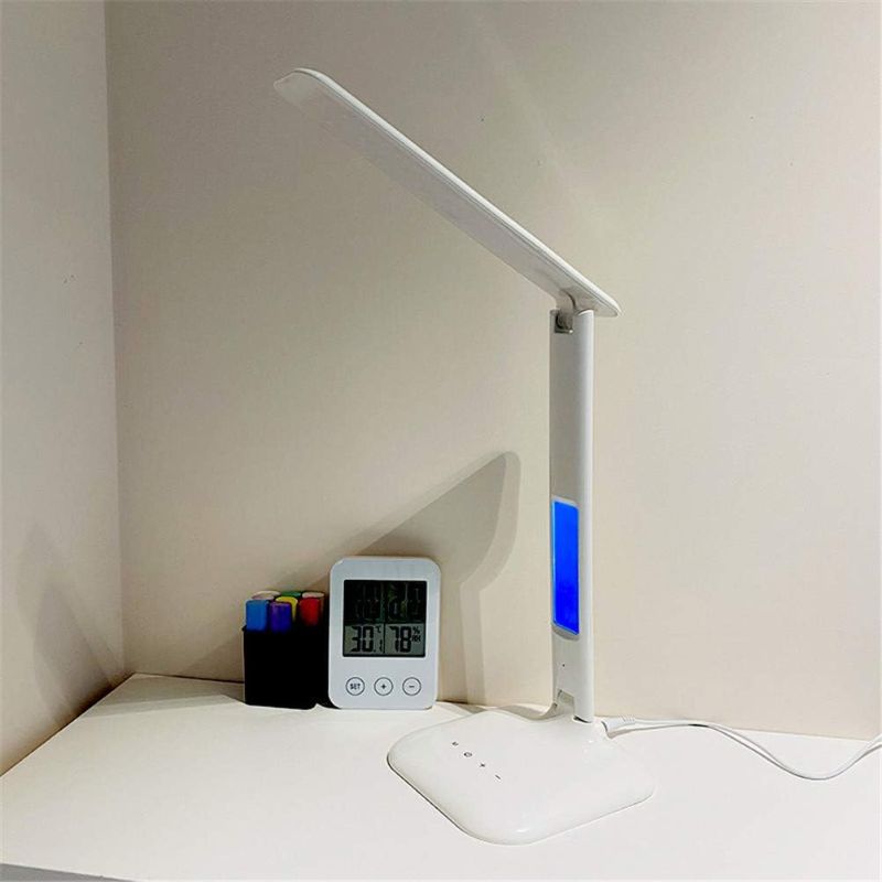 Photo 1 of LED Desk Lamp Dimmable Daylight Lamp Touch Eye Caring Plug-in USB Charge with Calendar Temperature Alarm Clock School Bedside Office Reading
