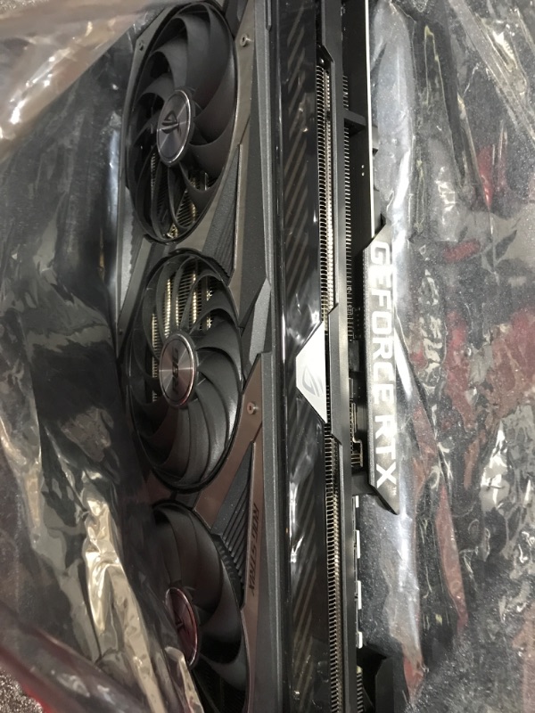 Photo 2 of ASUS ROG Strix NVIDIA GeForce RTX 3080 OC Edition Gaming Graphics Card (PCIe 4.0, 12GB GDDR6X, LHR, HDMI 2.1, DisplayPort 1.4a, Axial-tech Fan Design, 2.9-Slot, Super Alloy Power II, GPU Tweak II) Graphic Card