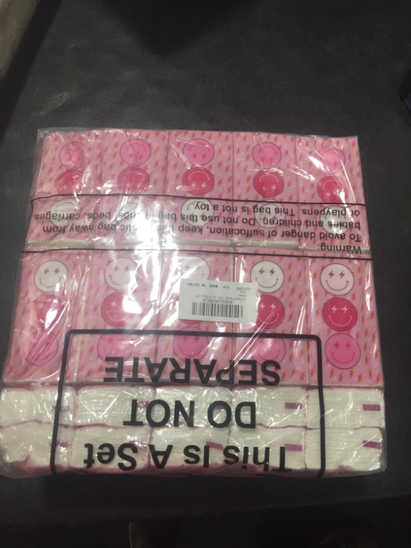 Photo 1 of Facial Tissue Paper Pocket Tissue Bulk Travel Tissue 3 Ply Facial Tissues Individual Tissue Packs Tissues for Birthday Baby Shower (Preppy)