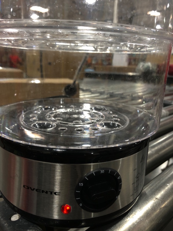 Photo 3 of 20-Cup Silver 2-Tier Food Steamer with Stainless Steel Base and Plastic Containers