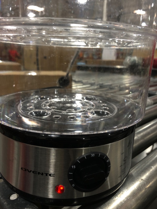 Photo 1 of 20-Cup Silver 2-Tier Food Steamer with Stainless Steel Base and Plastic Containers