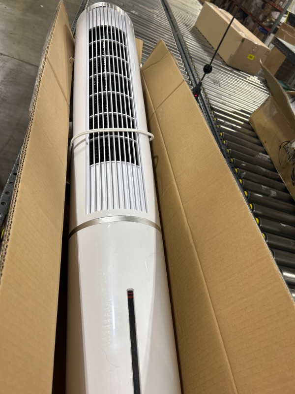 Photo 2 of 42-INCH Evaporative Air Cooler, SKYICE Windowless Portable Air Conditioner for Room w/ 3 Speeds & 4 Modes, Remote, 70°Oscillation & 12H Timer, Freestanding Personal Swamp Cooler Indoor Office Garage Silver & White