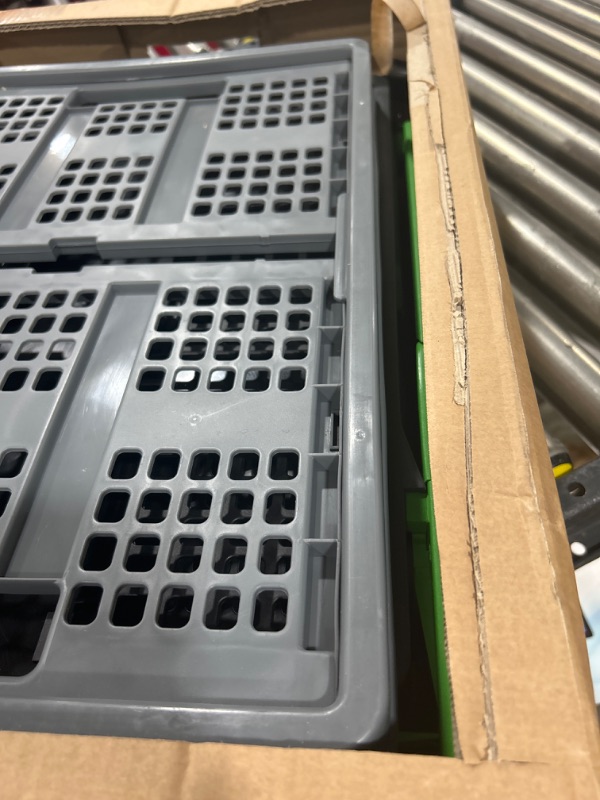 Photo 3 of CLAX® Multi use Functional Collapsible carts | Mobile Folding Trolley | Shopping cart with Storage Crate | Platform Truck (Green)