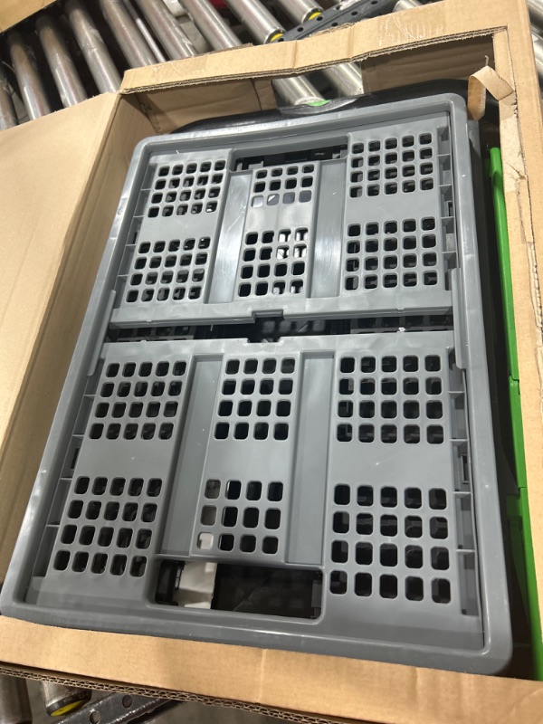 Photo 2 of CLAX® Multi use Functional Collapsible carts | Mobile Folding Trolley | Shopping cart with Storage Crate | Platform Truck (Green)