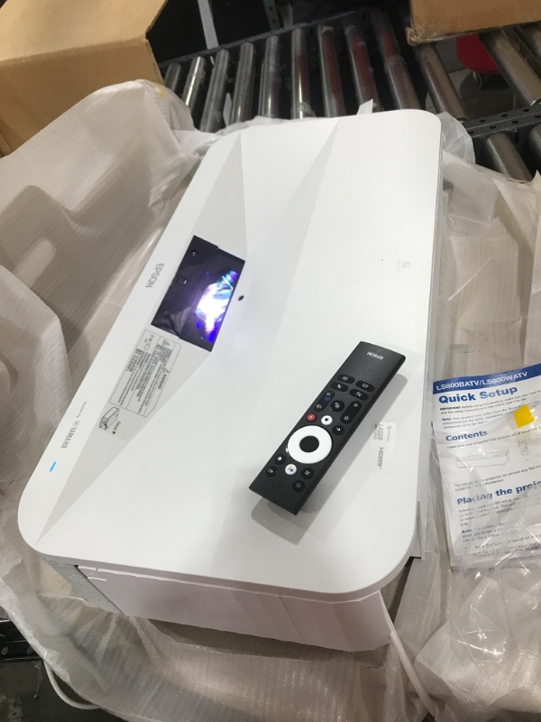 Photo 2 of Epson EpiqVision Ultra LS800 Ultra Short Throw 3-Chip 3LCD Smart Streaming Laser Projector, 4,000 Lumens, 4K PRO-UHD, HDR, 150", Android TV, 2.1ch Yamaha Built-in Speakers - White EpiqVision Ultra LS800 - White