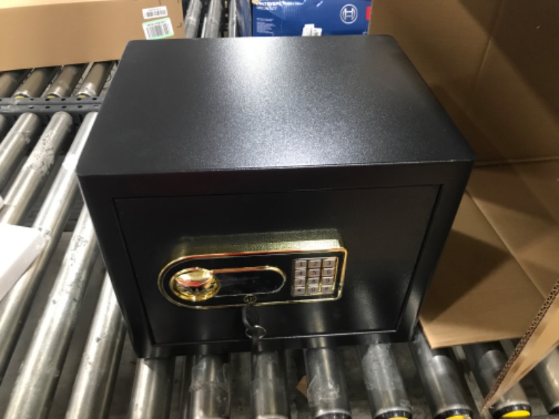 Photo 2 of 1.2Cub Fireproof Safe with Waterproof Fireproof Money Bag, Safe Box with Digital Keypad Key and Emergency Battery Box, Home Safe for Cash, Jewellery, Important Documents, Guns or Medicines 1.2Cub Black