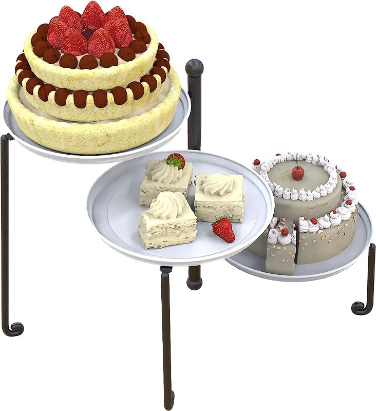 Photo 1 of 3 Tier Cake Stand Iron Cupcake Stands Dessert Trays Cupcake Display Tray
