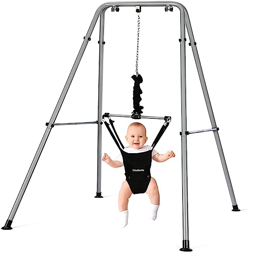 Photo 1 of Cowiewie 2 in 1 Baby Jumper, with Strong Support Stand and Baby Walking Harness Function, Fun Activity for 6-24 Months Baby Infant
