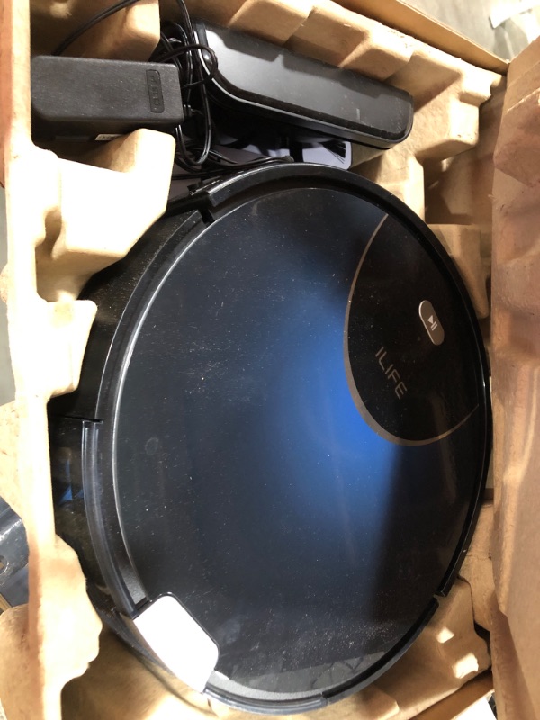 Photo 1 of ILIFE V80 Max Mopping Robot Vacuum and Mop Combo - 2000Pa Suction Wi-Fi Automatic Vacuum Cleaner Robot Works with Alexa - 750ml Dustbin Robotic Vacuum Cleaner for Pet Hair Hardwood Floors Carpet