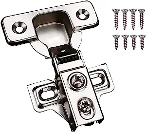 Photo 1 of 2 Pack Soft Close Cabinet Door Hinges for 1/2" Partial Overlay Cupboard, 100 Degree Opening Angel, Stainless Concealed Kitchen Cabinet Hinges with Mounting Screws and Manual
