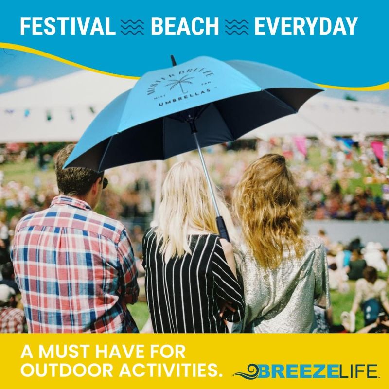 Photo 1 of 
MISTERBREEZE Mister Breeze UPF 50+ Sun Umbrella with Built in Fan and Mister System. UV protection for Festivals, Amusement Parks, Sporting Events.