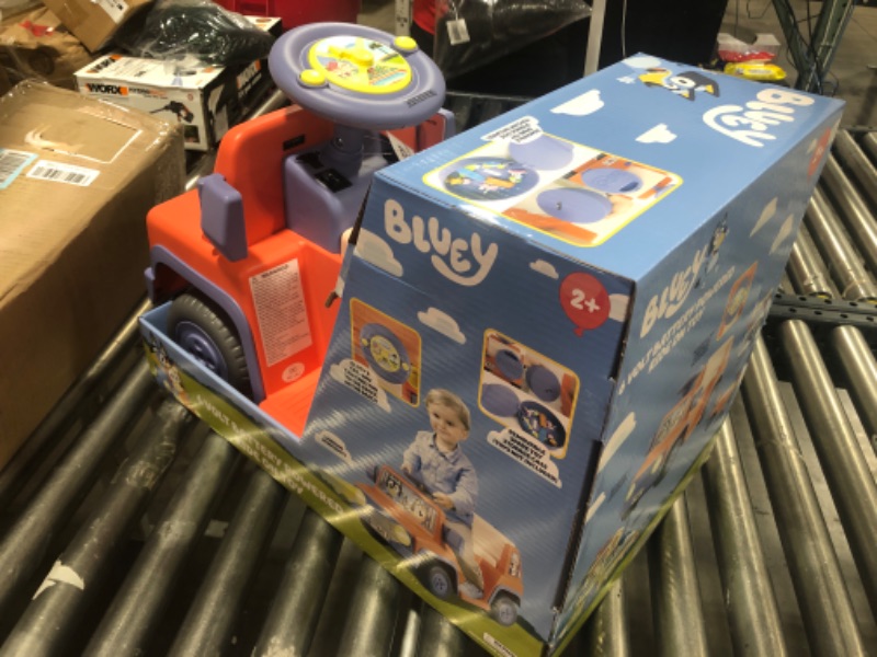 Photo 3 of Bluey 6V Ride On Car for Toddlers - Interactive Electric Car for Kids with Sound Effects & Music, Riding Toy for Boys & Girls, Includes 6V Rechargeable Battery & Charger