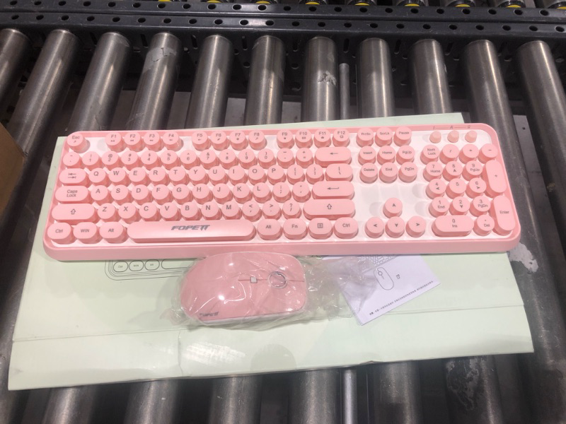 Photo 2 of SADES V2020 Pink Wireless Keyboard with Round Keycaps,2.4GHz Dropout-Free Connection,Long Battery Life,Cute Wireless Moues for PC/Laptop/Mac(Pink)
