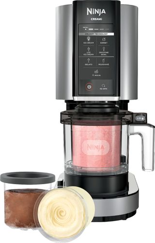 Photo 1 of NINJA Creami Ice Cream Maker, 2 Pint Container and Lid Silver Stainless Steel (NC301)
