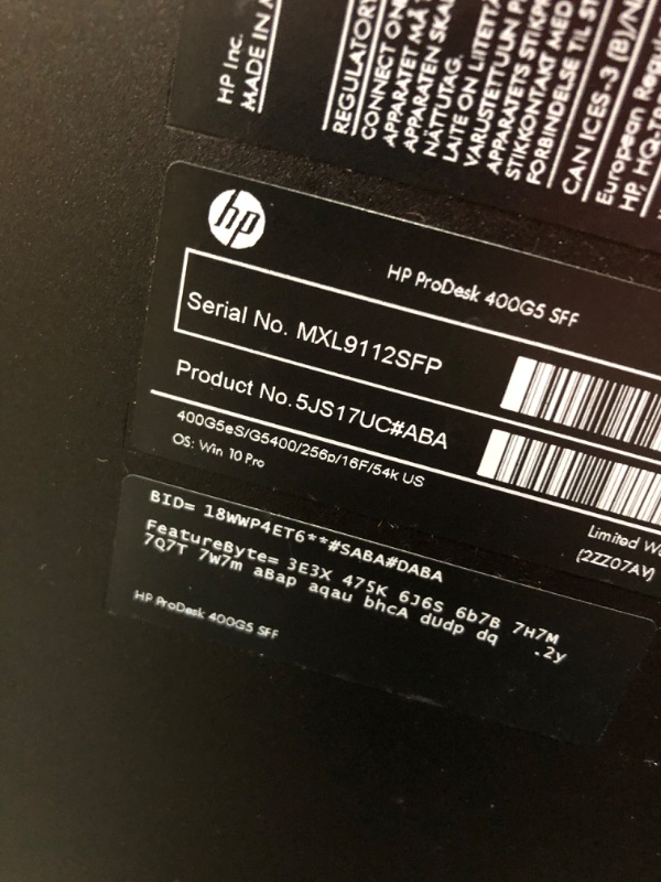 Photo 5 of Refurbished HP ProDesk 400 G5 SFF Desktop - Unknown Specifications