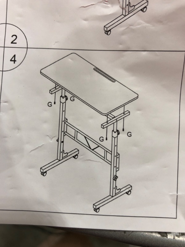 Photo 1 of Adjustable Height Rolling Computer Desk