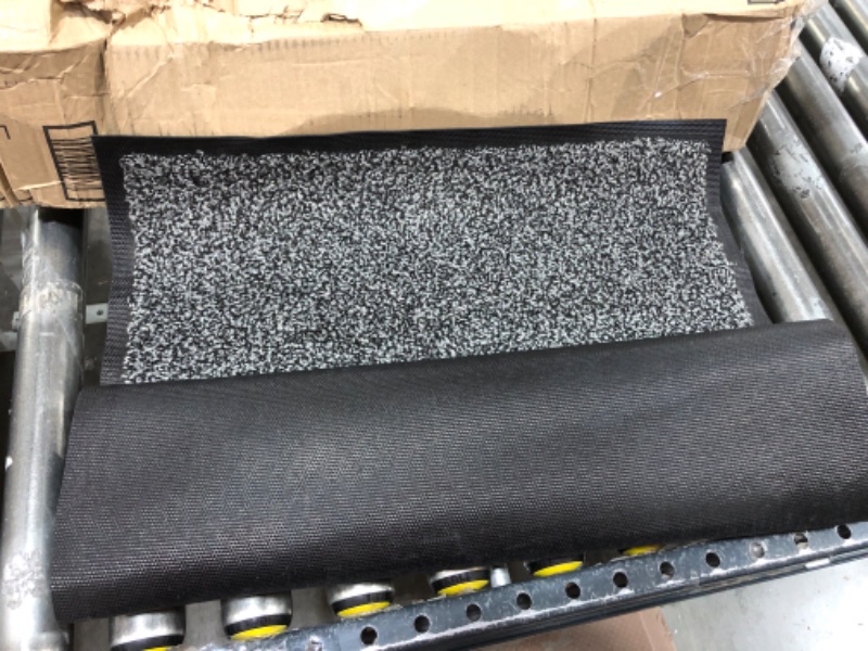 Photo 1 of 22 INCH WIDTH CARPETED WELCOME MAT, BLACK/GREY