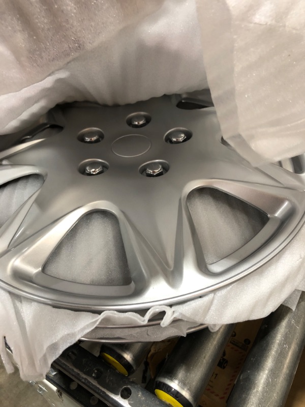 Photo 3 of 17 inch Hubcaps Best for 2005-2006 Chrysler Pacifica - (Set of 4) Wheel Covers 17in Hub Caps Silver Rim Cover - Car Accessories for 17 inch Wheels - Snap On Hubcap, Auto Tire Replacement Exterior Cap