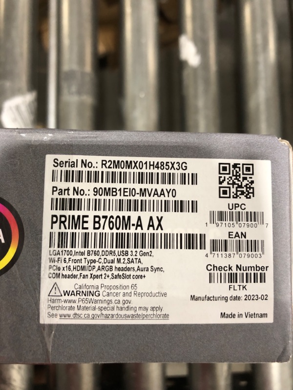 Photo 4 of ASUS Prime B760M-A AX LGA 1700(Intel® 12th&13th Gen) microATX Motherboard (PCIe® 4.0, 2xM.2 Slots, DDR5,Realtek 2.5 Gb LAN,WiFi 6, DP,Rear USB 3.2 Gen 2, Front USB 3.2 Gen 1 Type-C®)